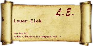 Lauer Elek névjegykártya